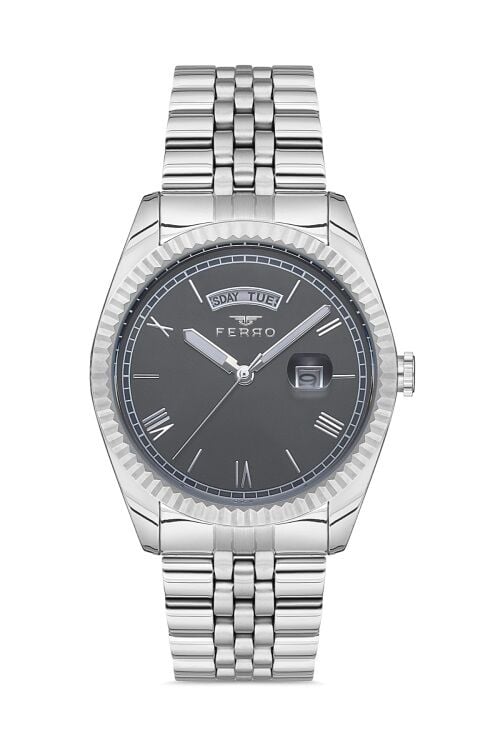 Ferro F11130A-A4 Quartz Çelik Gri 41 mm Erkek Kol Saati