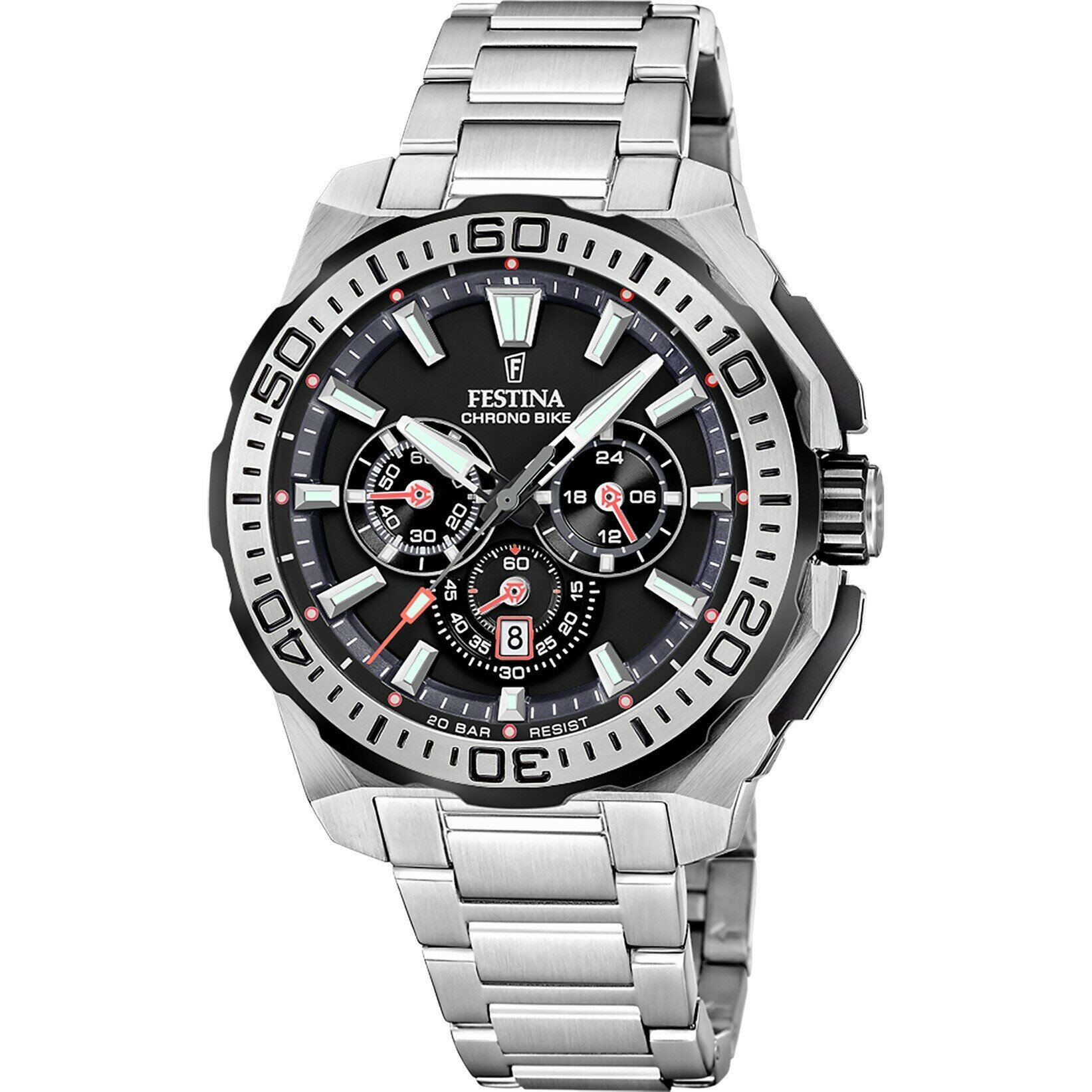 Festina F20724/7 Chrono Bike Quartz Çelik Gri 20 ATM 46 mm Erkek Kol Saati