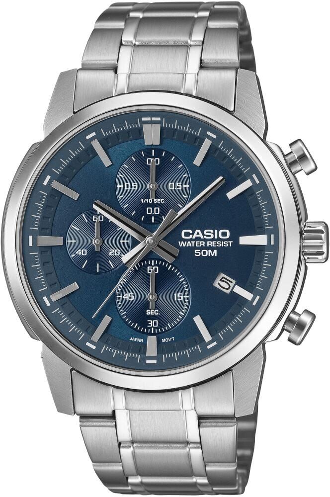 Casio MTP-E510D-2A2VDF Quartz Çelik Gri Lacivert Kadran 42 mm Erkek Kol Saati