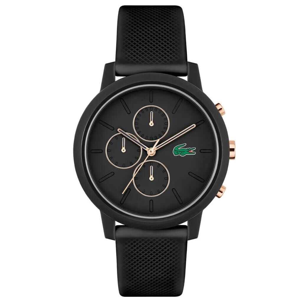 Lacoste 2011247 Quartz  Silikon Siyah 43 mm Kol Saati