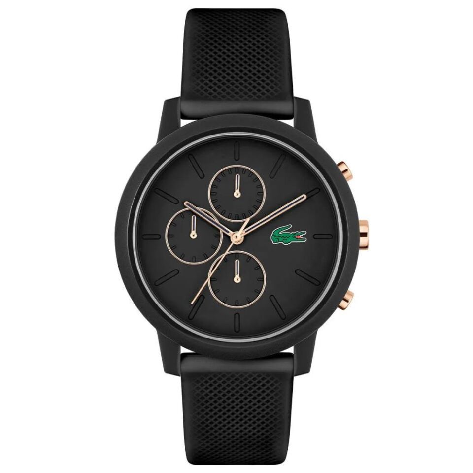 Lacoste 2011247 Quartz  Silikon Siyah 43 mm Kol Saati