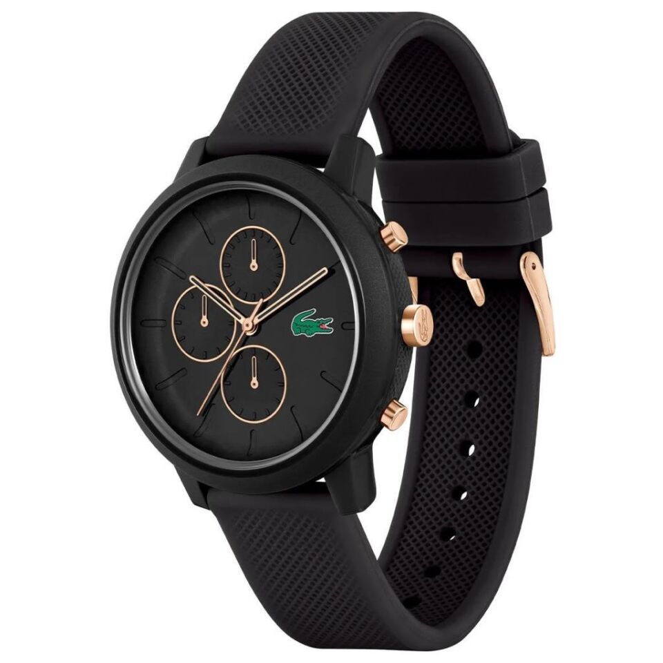 Lacoste 2011247 Quartz  Silikon Siyah 43 mm Kol Saati