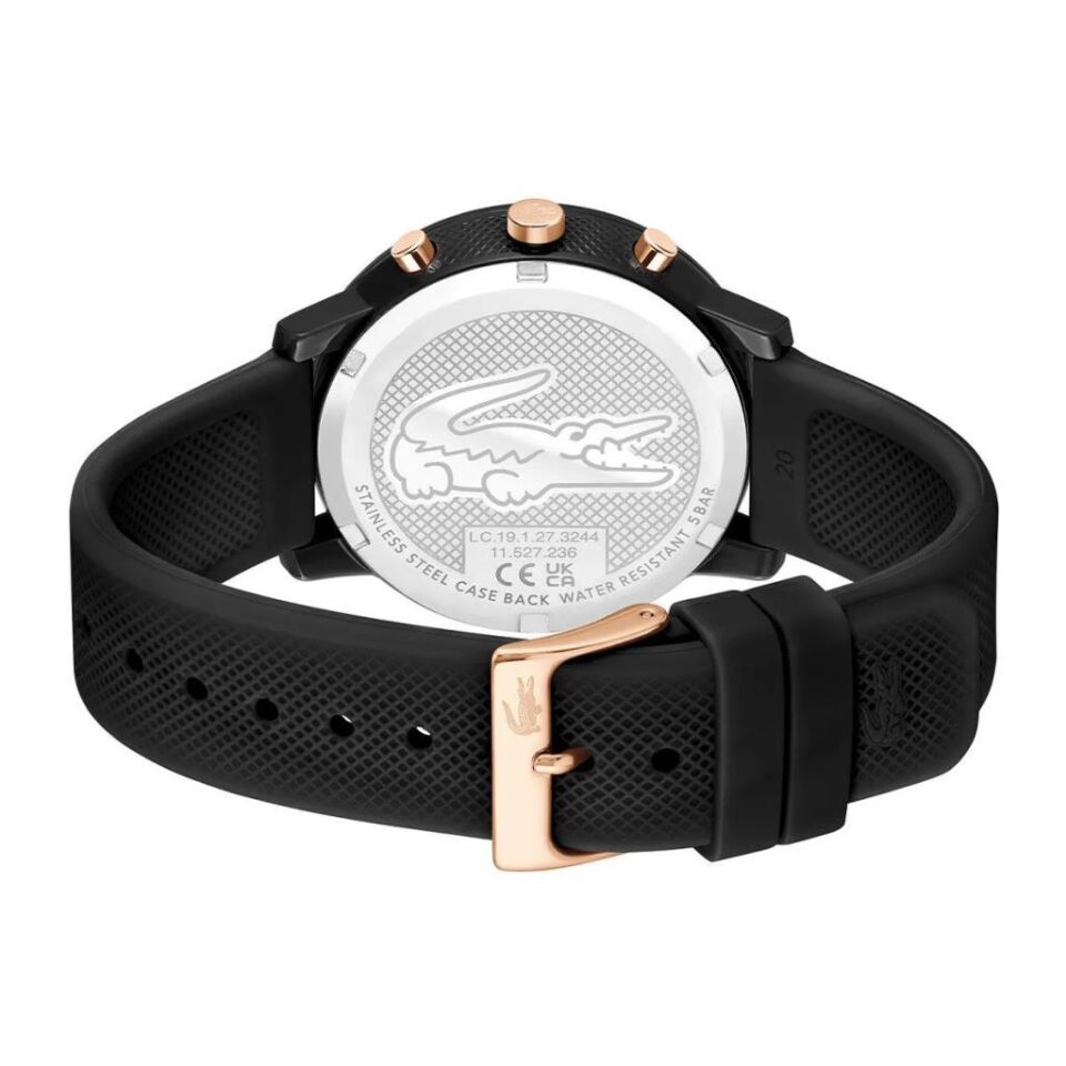 Lacoste 2011247 Quartz  Silikon Siyah 43 mm Kol Saati
