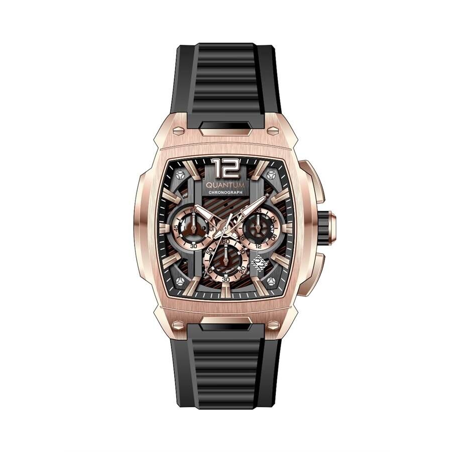 Quantum HNG1168.441 Quartz Silikon Siyah 44 mm Erkek Kol Saati