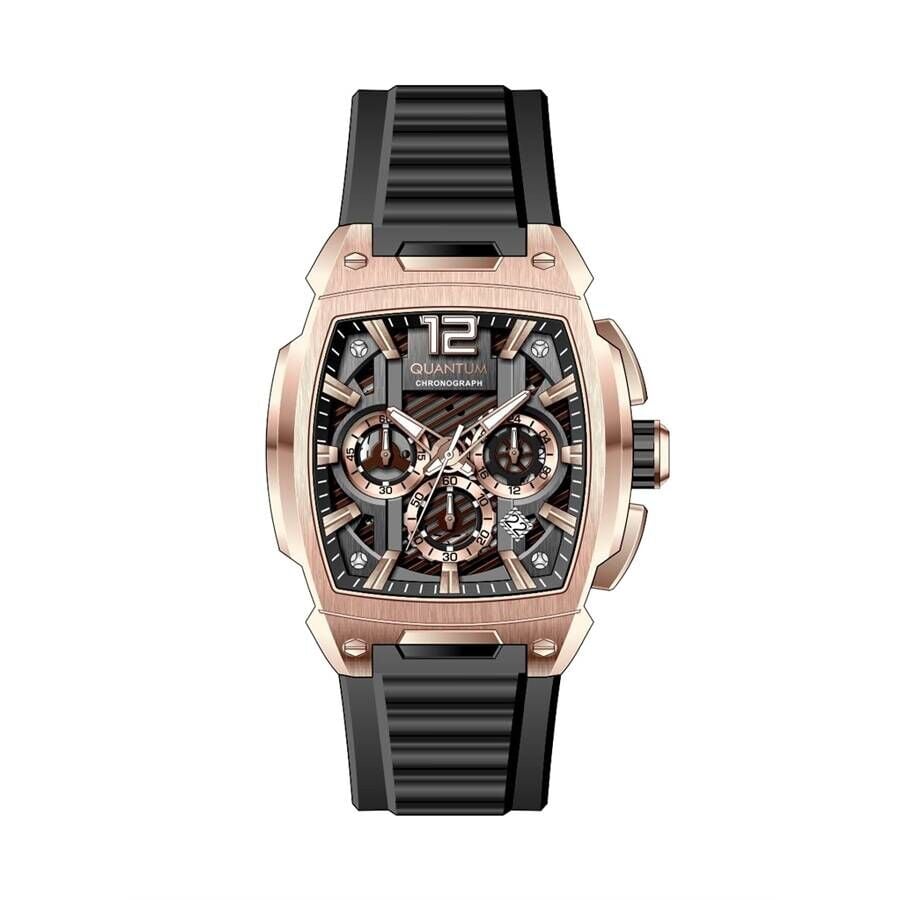 Quantum HNG1168.441 Quartz Silikon Siyah 44 mm Erkek Kol Saati