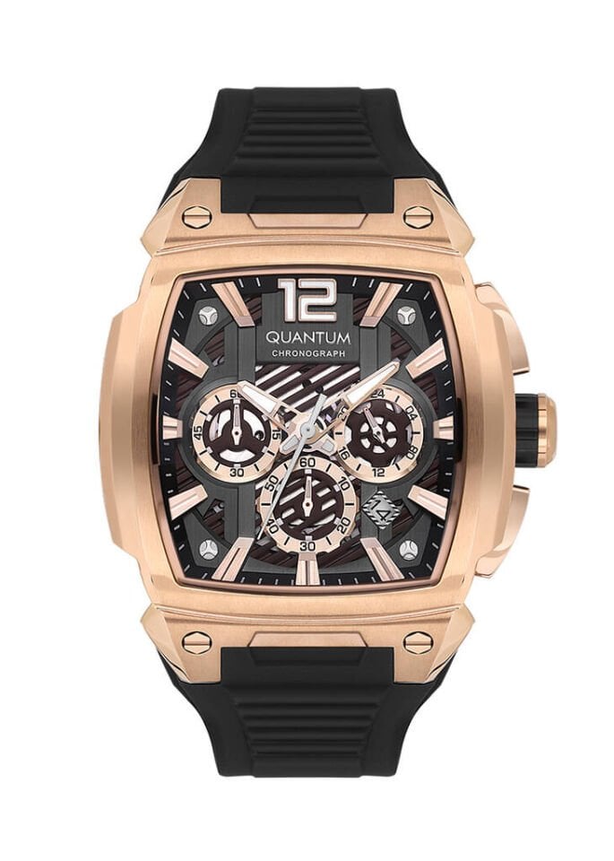 Quantum HNG1168.441 Quartz Silikon Siyah 44 mm Erkek Kol Saati