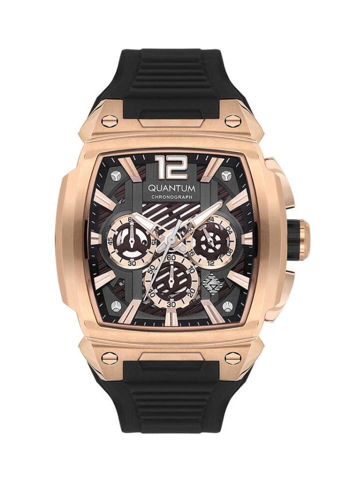 Quantum HNG1168.441 Quartz Silikon Siyah 44 mm Erkek Kol Saati