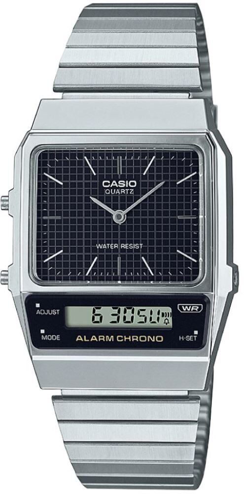 Casio AQ-800E-1ADF Retro Quartz Çelik Gri Siyah Kadran 32 mm Erkek Kol Saati