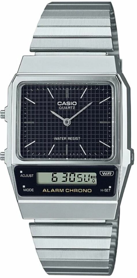 Casio AQ-800E-1ADF Retro Quartz Çelik Gri Siyah Kadran 32 mm Erkek Kol Saati