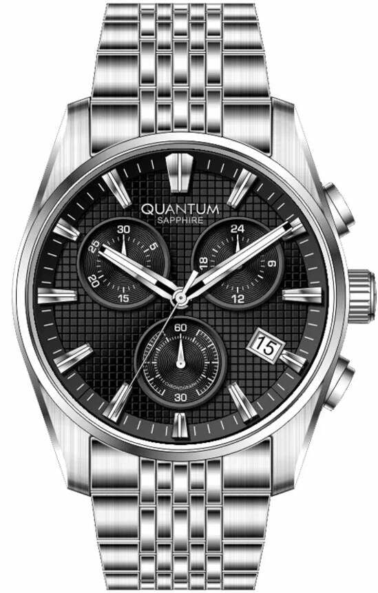 Quantum PWG1196.350 Quartz Çelik Gri Siyah Kadran 46 mm Erkek Kol Saati