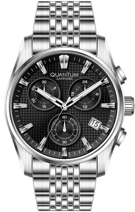 Quantum PWG1196.350 Quartz Çelik Gri Siyah Kadran 46 mm Erkek Kol Saati