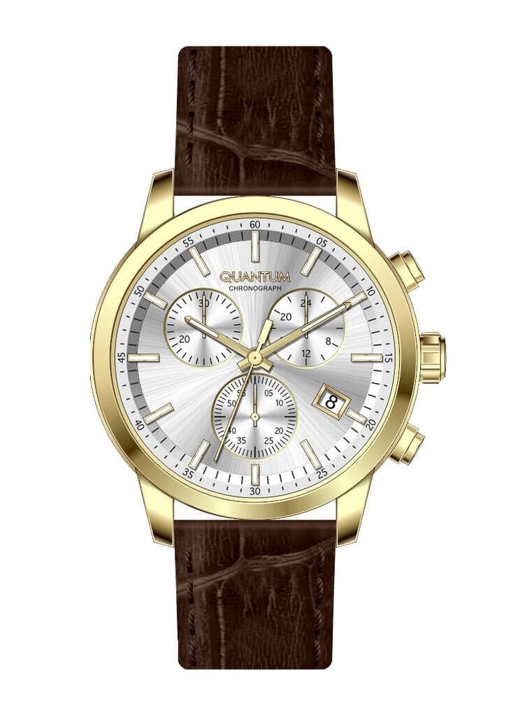 Quantum PWG1197.132 Quartz Deri Kahverengi 42 mm Erkek Kol Saati