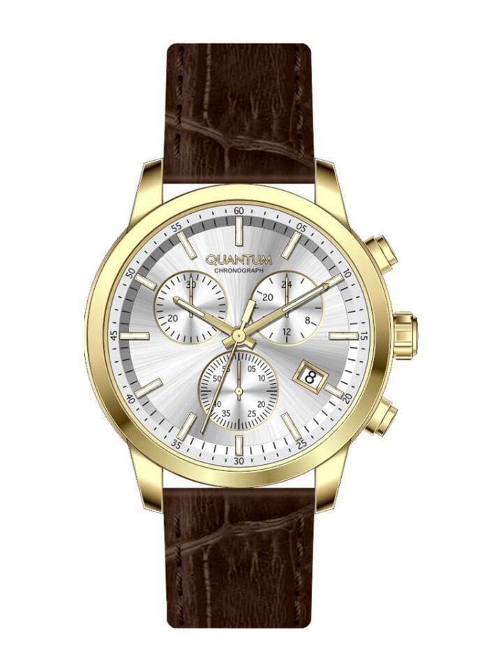Quantum PWG1197.132 Quartz Deri Kahverengi 42 mm Erkek Kol Saati