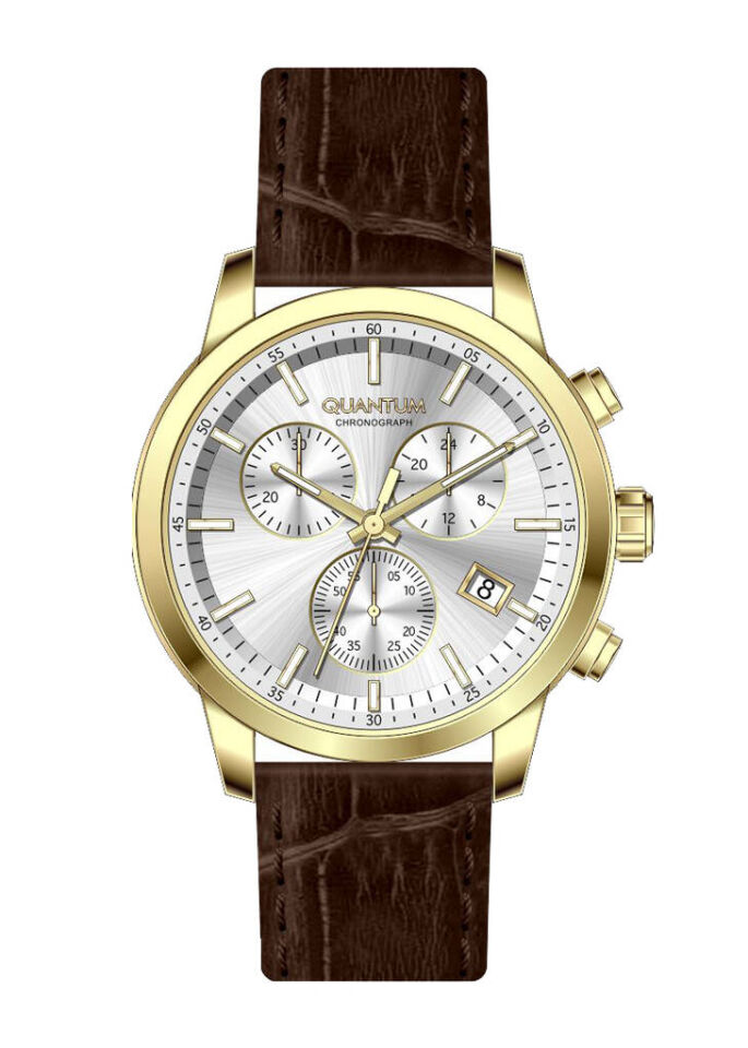 Quantum PWG1197.132 Quartz Deri Kahverengi 42 mm Erkek Kol Saati
