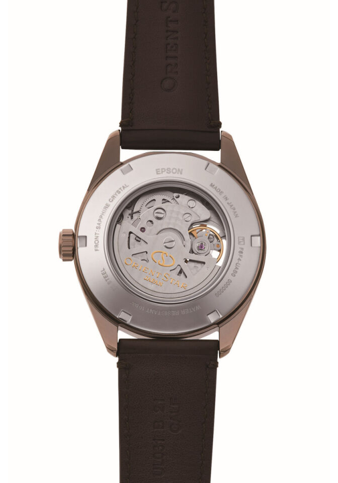 Orient RE-AV0115B00B KurOtomatik Deri Kahverengi Open Heart Safir Cam 41 mm Erkek Kol Saati