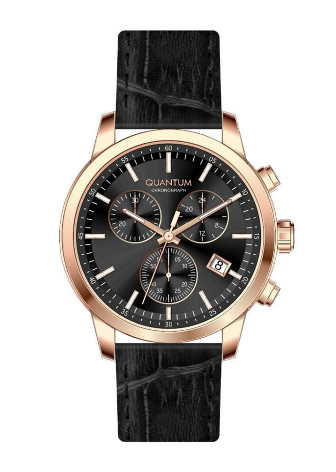 Quantum PWG1197.451 Quartz Deri Siyah 42 mm Erkek Kol Saati