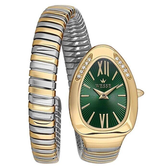 Wesse WWL115002 Quartz Çelik Altın/Gri Yeşil Kadran Kadın Kol Saati