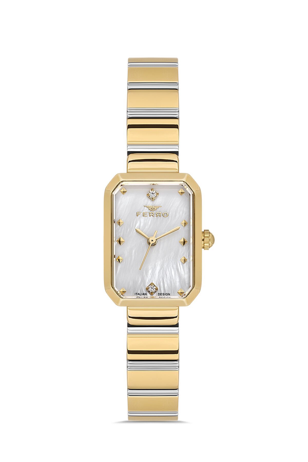 Ferro Sarı ve Gümüş Çelik Kordon Kadın Kol Saati FL21607AWT-D 3ATM Su Geçirmez 2 Yıl Garantili