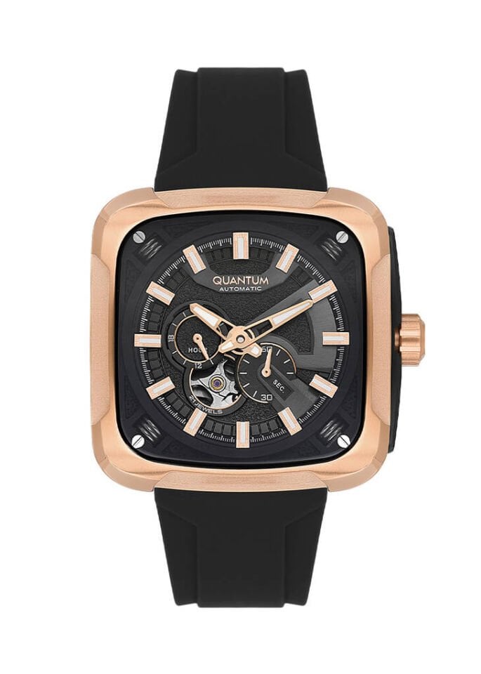 Quantum QMG1135.451 Otomatik Silikon Siyah 45 mm Erkek Kol Saati