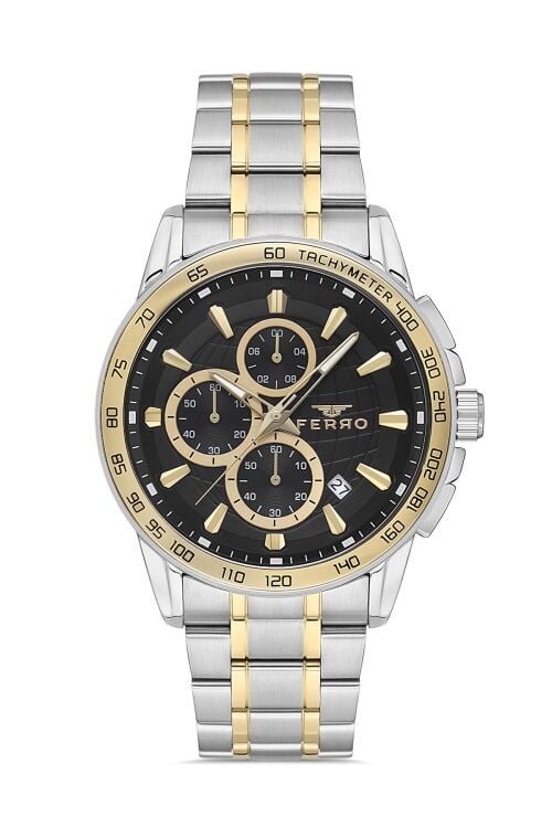 Ferro Sarı/Gümüş Çelik Kordon Erkek Kol Saati FM31441A-D2