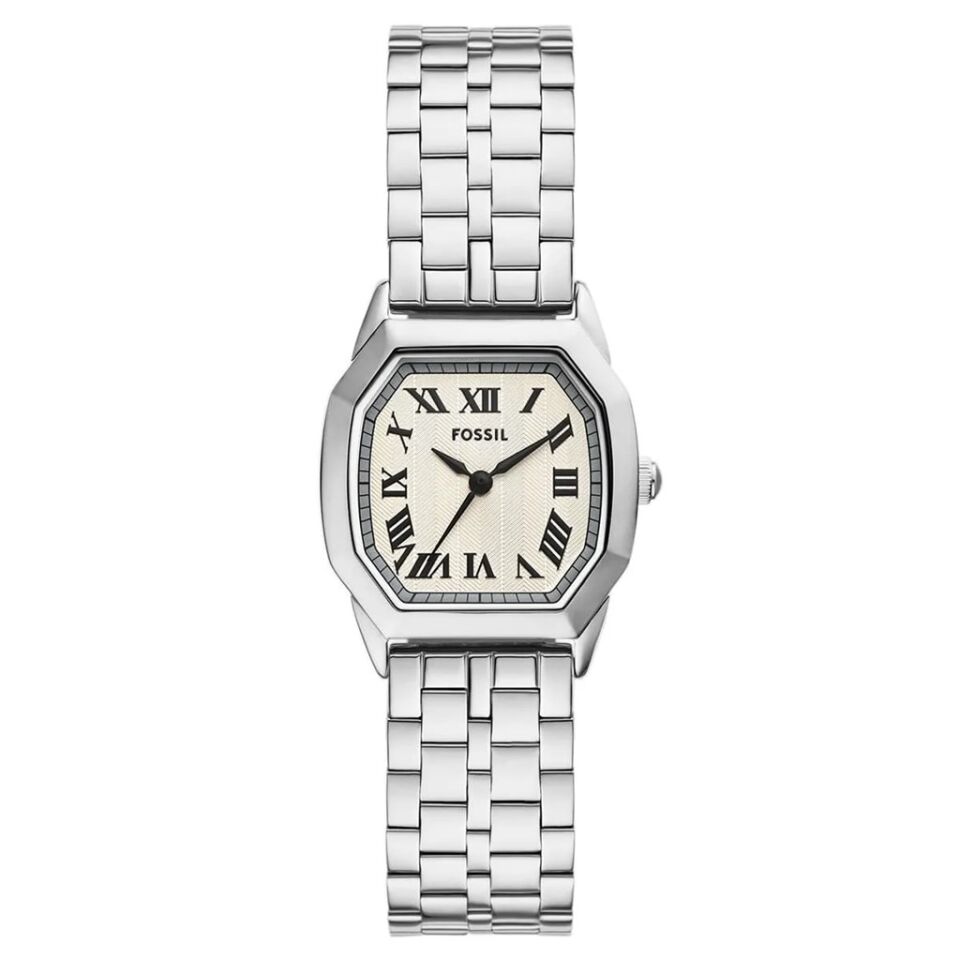 Fossil FES5363 Quartz Çelik Gri Krem Kadran 27 mm Kadın Kol Saati