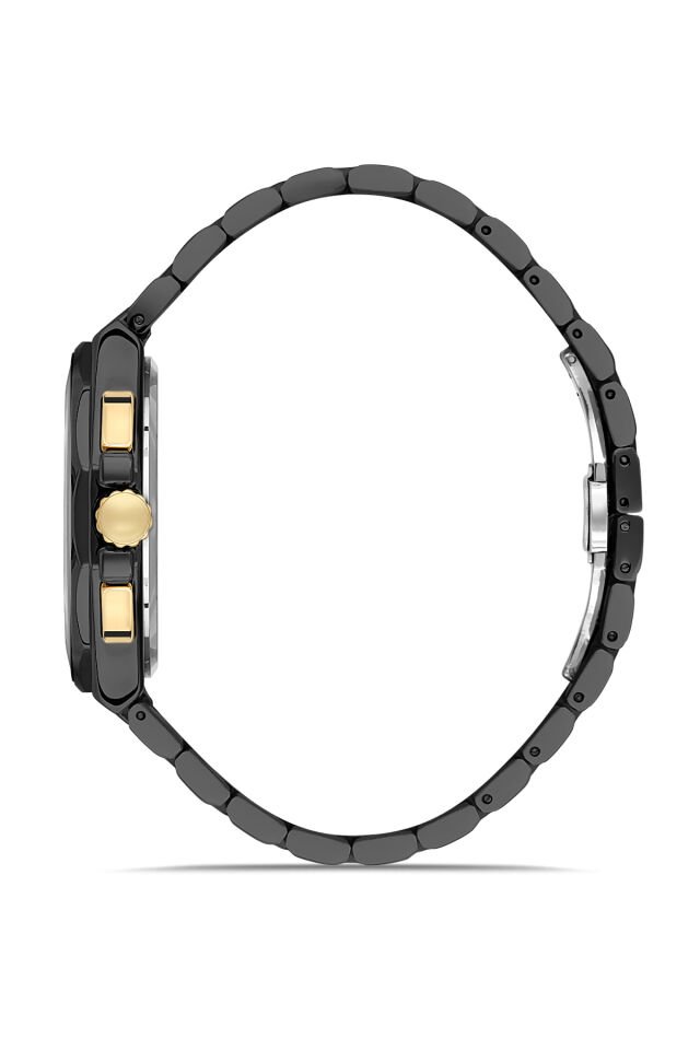 Ferro Siyah Çelik Kordon Erkek Kol Saati FM11650A-E3 Fonksiyonları Aktif 3 ATM Su Geçirmez