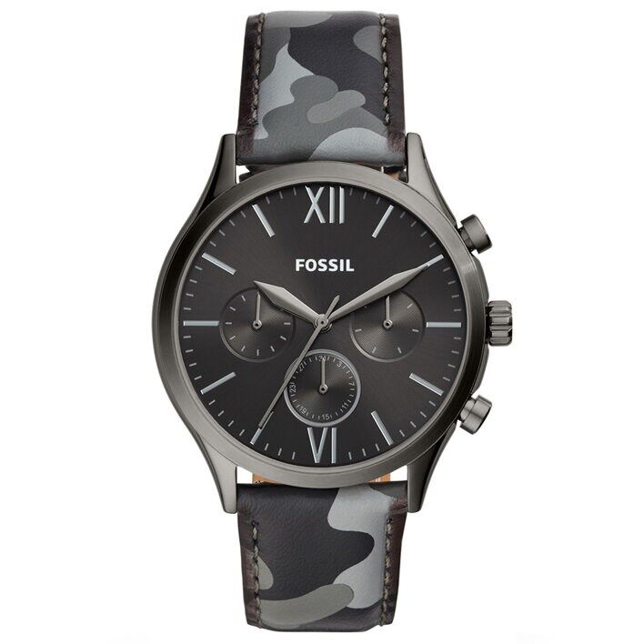 Fossil FBQ2456 Quartz Deri Gri 44 mm Erkek Kol Saati