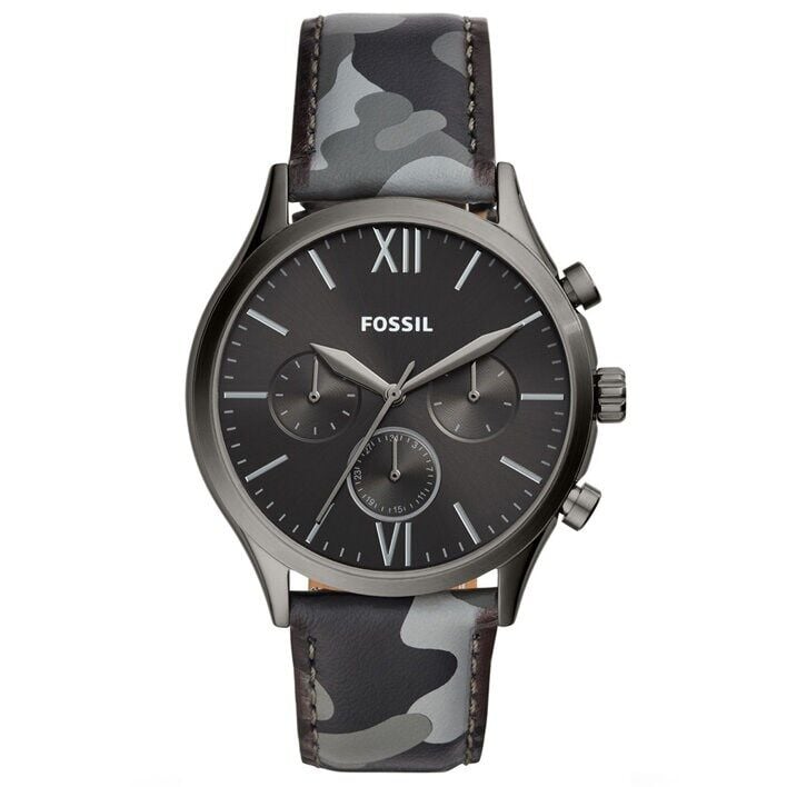 Fossil FBQ2456 Quartz Deri Gri 44 mm Erkek Kol Saati
