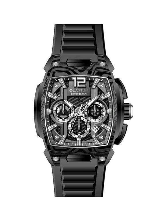 Quantum HNG1168.651 Quartz Silikon Siyah 44 mm Erkek Kol Saati