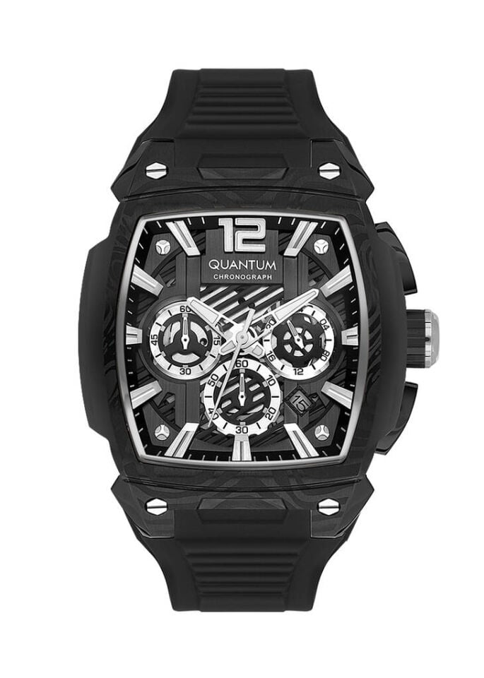 Quantum HNG1168.651 Quartz Silikon Siyah 44 mm Erkek Kol Saati