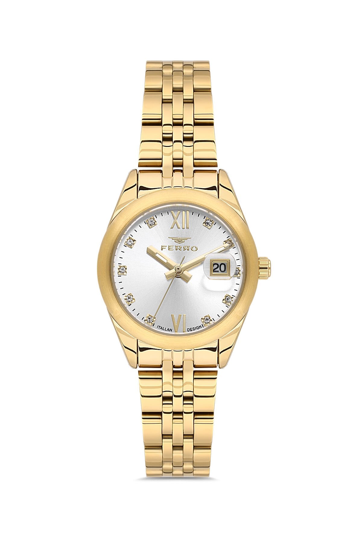 Ferro FL21618A-B Quartz Çelik Sarı 28 mm Kadın Kol Saati