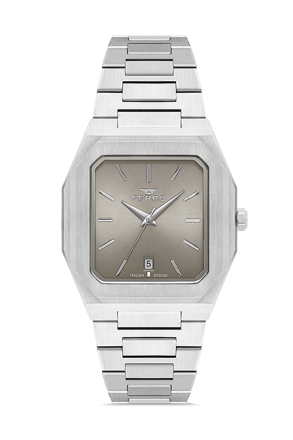 Ferro F11481AWT-A19 Quartz Çelik Gri Haki Kadran 39 mm Erkek Kol Saati