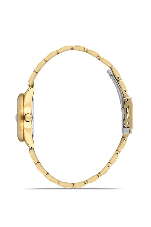 Ferro FL21618AWT-B6 Quartz Çelik Altın Rengi Yeşil Kadran 28 mm Kadın Kol Saati
