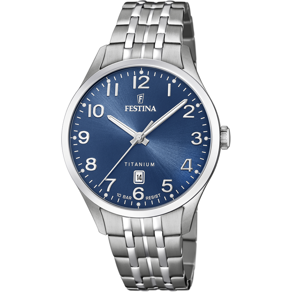 Festina F20466/2 Quartz Titanyum Gri Mavi Kadran 10 ATM 40 mm Erkek Kol Saati