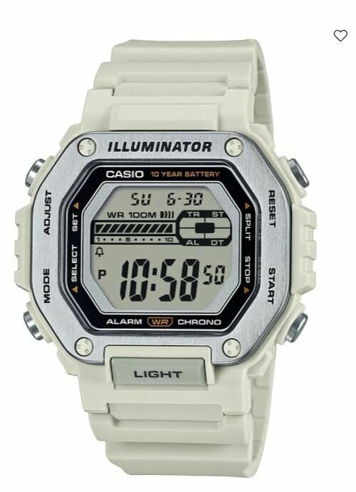 Casio MWD-110H-8AVDF Quartz Dijital Silikon Krem 10 ATM 47 mm Erkek Kol Saati