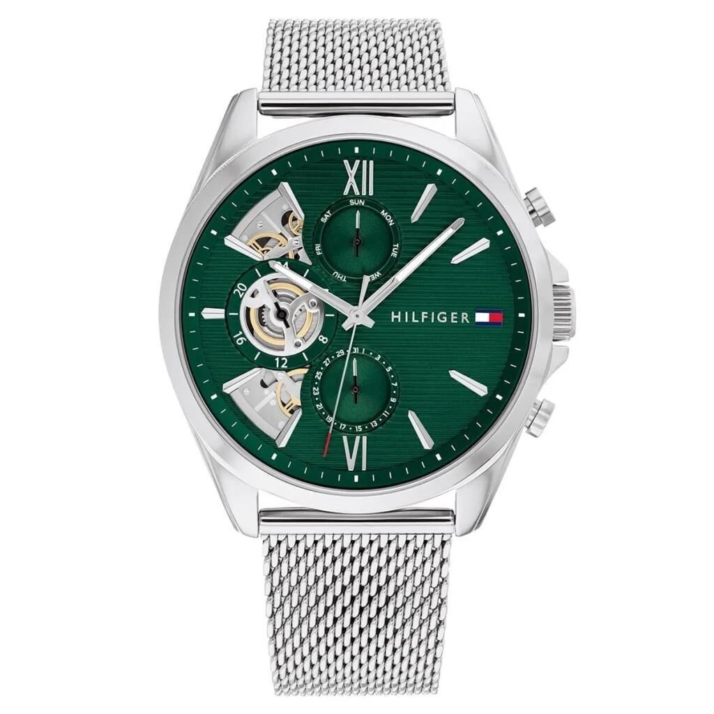 Tommy Hilfiger TH1710647 Quartz Çelik Hasır Gri Yeşil Kadran 43 mm Erkek Kol Saati