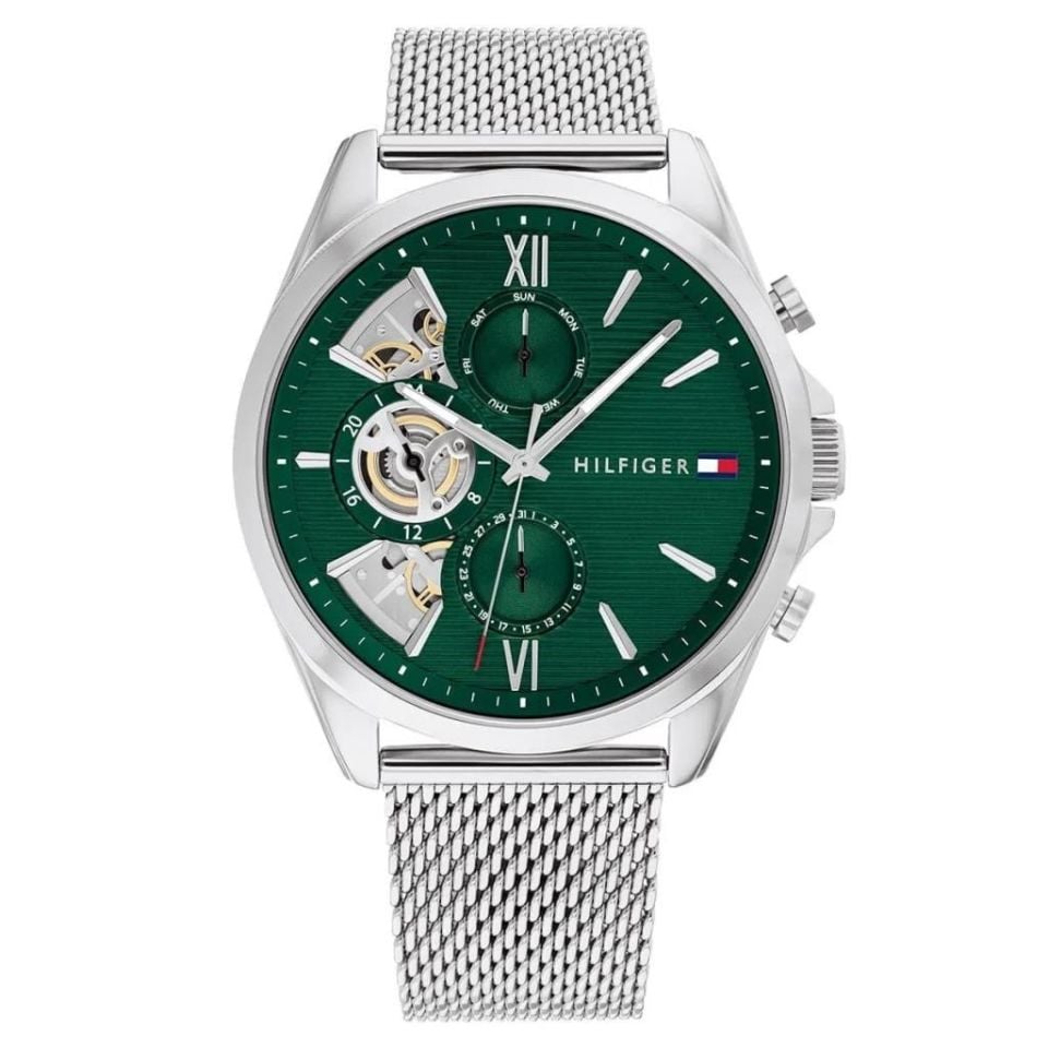 Tommy Hilfiger TH1710647 Quartz Çelik Hasır Gri Yeşil Kadran 43 mm Erkek Kol Saati