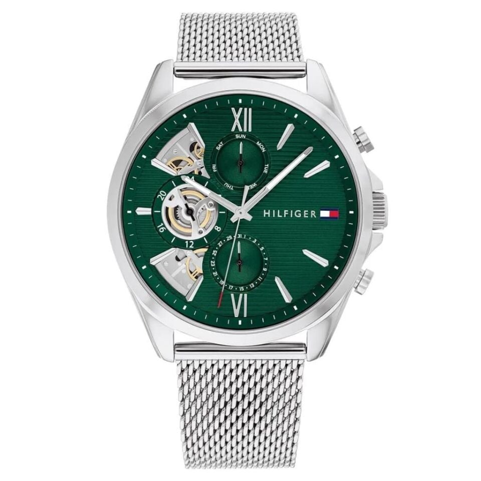 Tommy Hilfiger TH1710647 Quartz Çelik Hasır Gri Yeşil Kadran 43 mm Erkek Kol Saati