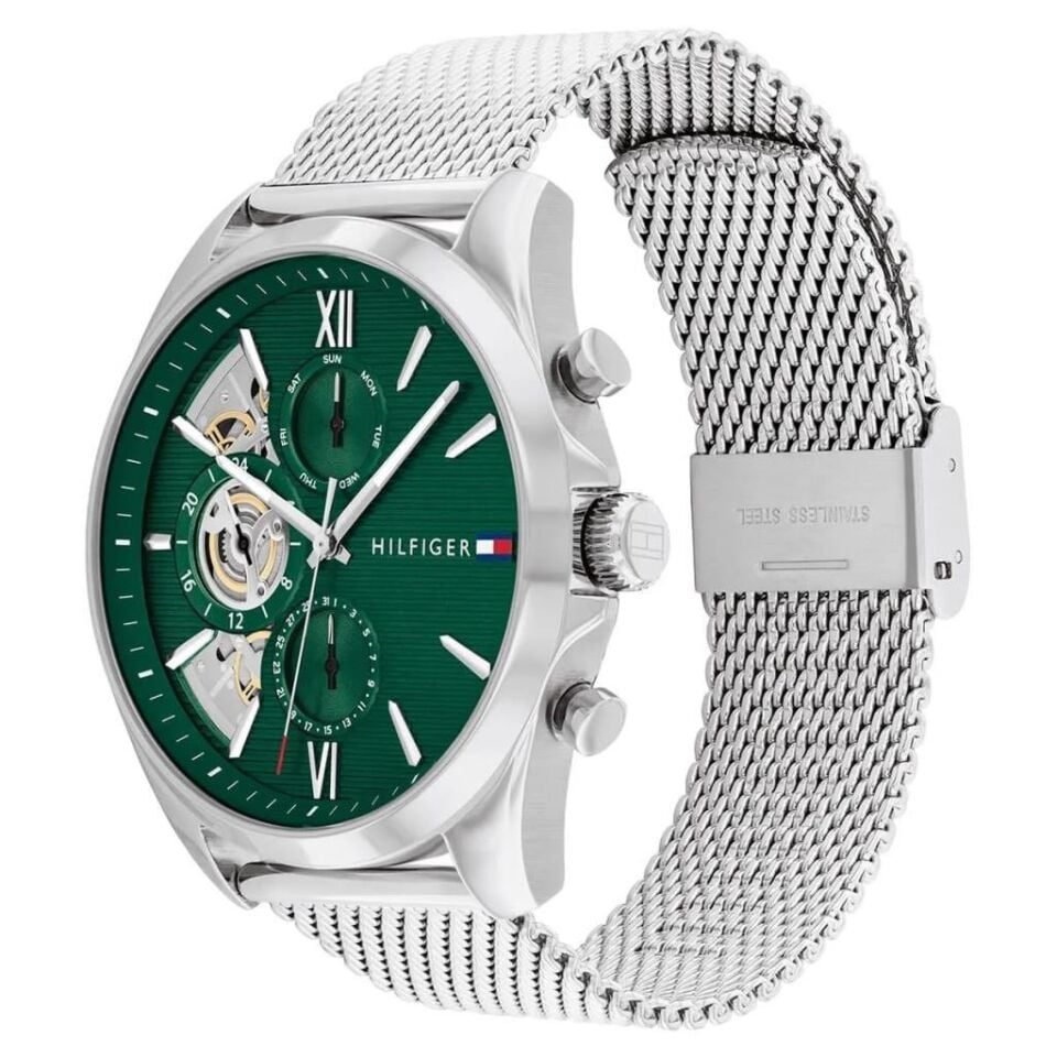 Tommy Hilfiger TH1710647 Quartz Çelik Hasır Gri Yeşil Kadran 43 mm Erkek Kol Saati