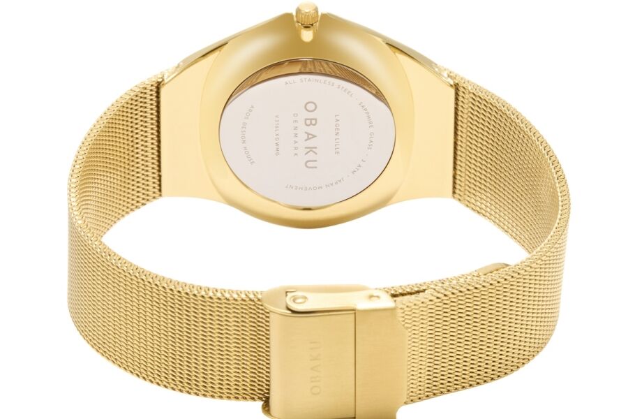 Obaku Denmark V316LXGWMG Quartz Hasır Kordon Altın Rengi Beyaz Kadran 33 mm Kadın Kol Saati