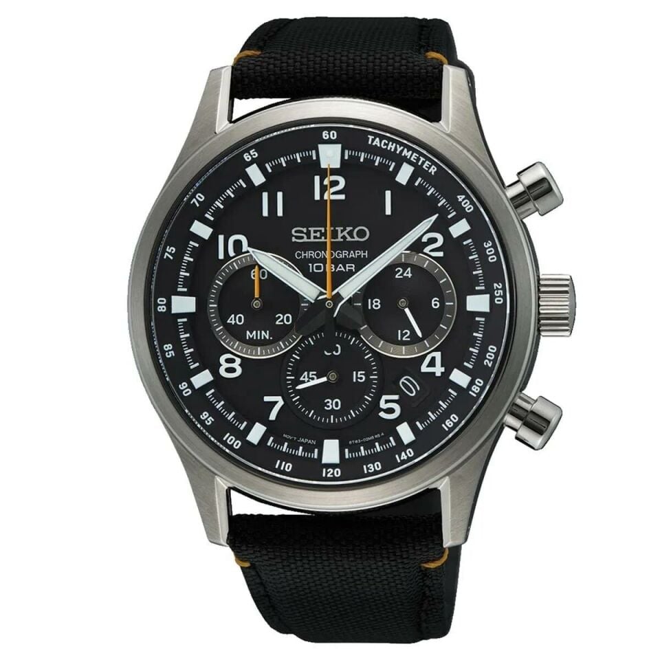 Seiko SSB449P1 Quartz Nato Siyah 10 ATM 43 mm Erkek Kol Saati