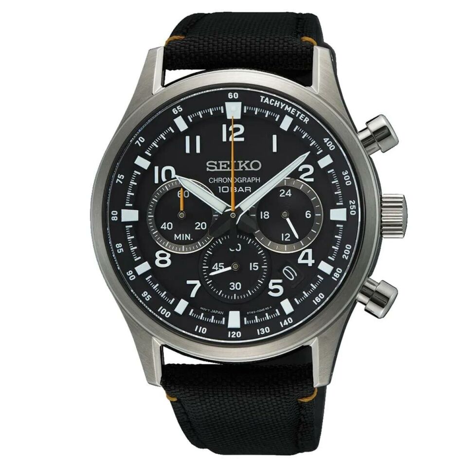 Seiko SSB449P1 Quartz Nato Siyah 10 ATM 43 mm Erkek Kol Saati
