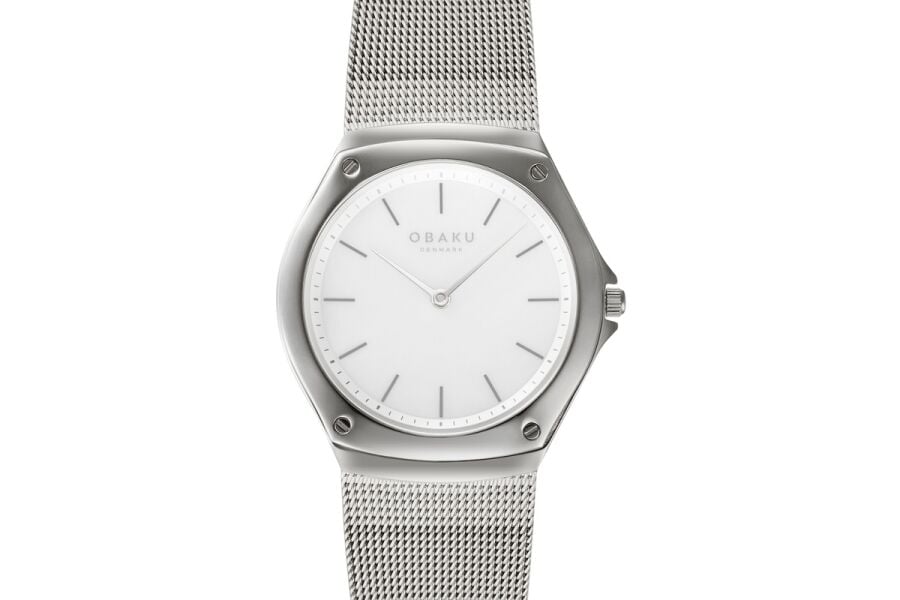Obaku Denmark V316LXCWMC Quartz Hasır Kordon Gri Safir Cam 33 mm Kadın Kol Saati