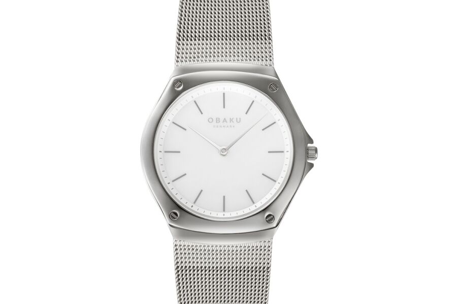 Obaku Denmark V316LXCWMC Quartz Hasır Kordon Gri Safir Cam 33 mm Kadın Kol Saati