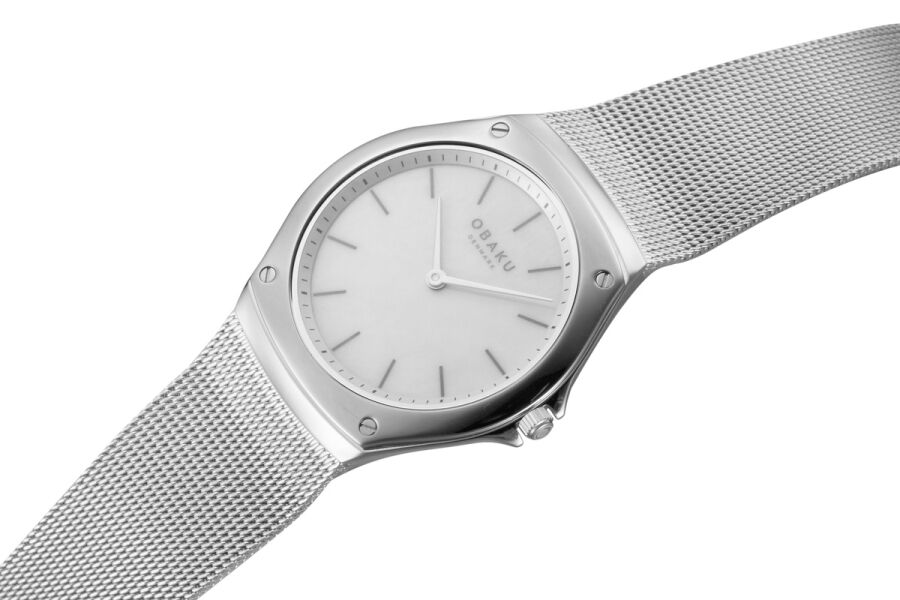 Obaku Denmark V316LXCWMC Quartz Hasır Kordon Gri Safir Cam 33 mm Kadın Kol Saati