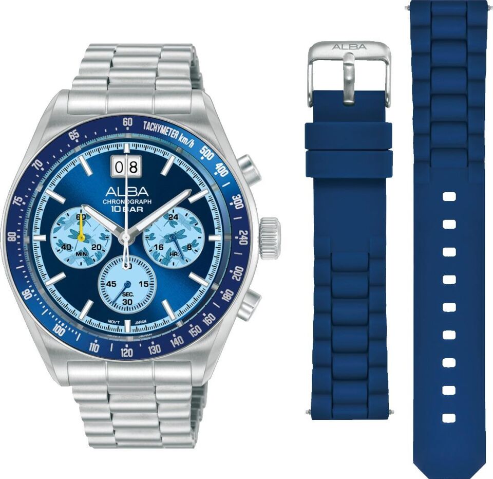 Alba AU5023X2 Quartz Çelik Gri Mavi Kadran 10 ATM 42 mm Erkek Kol Saati