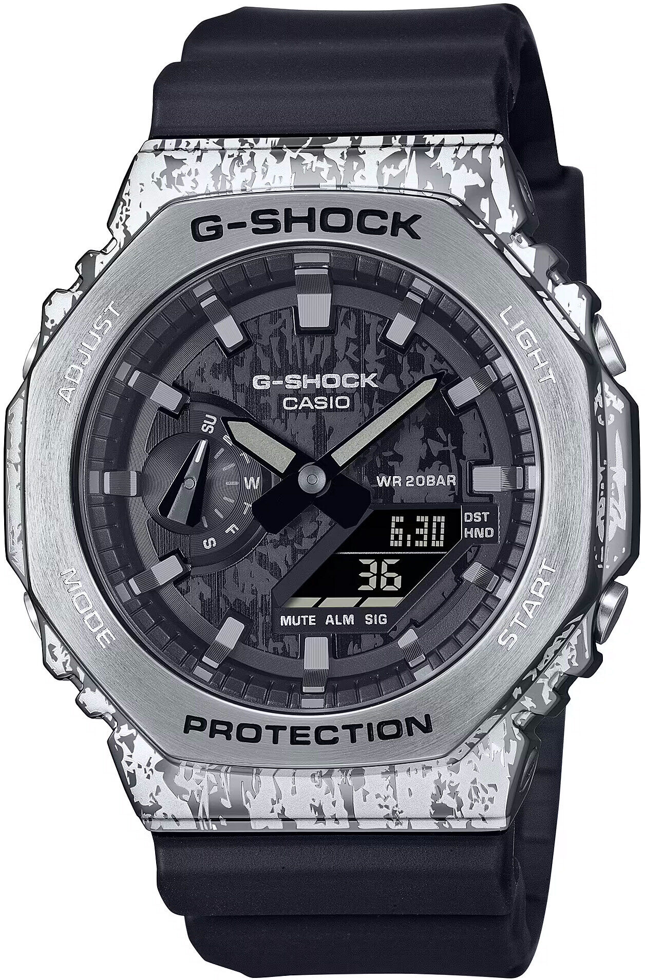 Casio GM-2100GC-1ADR Quartz Silikon Siyah 20 ATM Erkek Kol Saati
