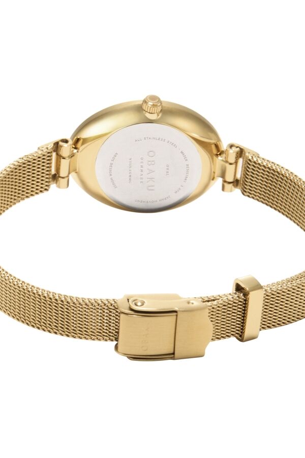 Obaku Denmark V312LXGWMG Quartz Altın Hasır Kordon 24 mm Kadın Kol Saati