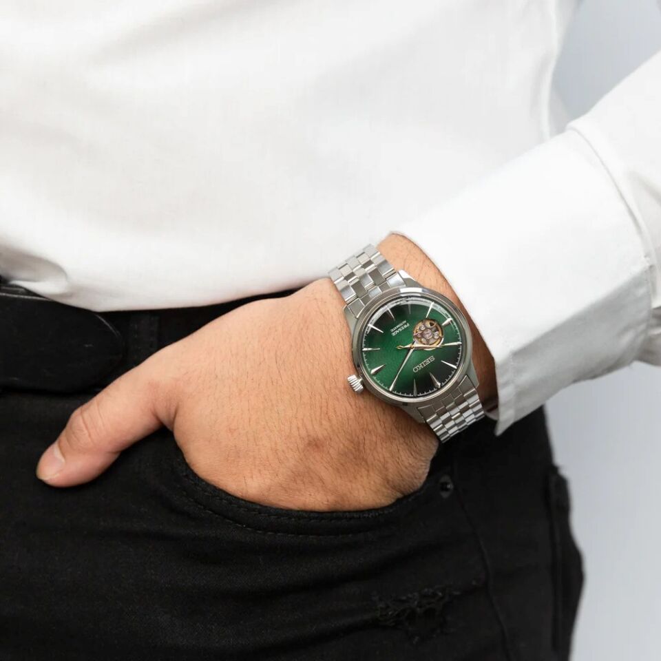 Seiko SSA441J Otomatik Çelik Gri Yeşil Kadran 41 mm Erkek Kol Saati