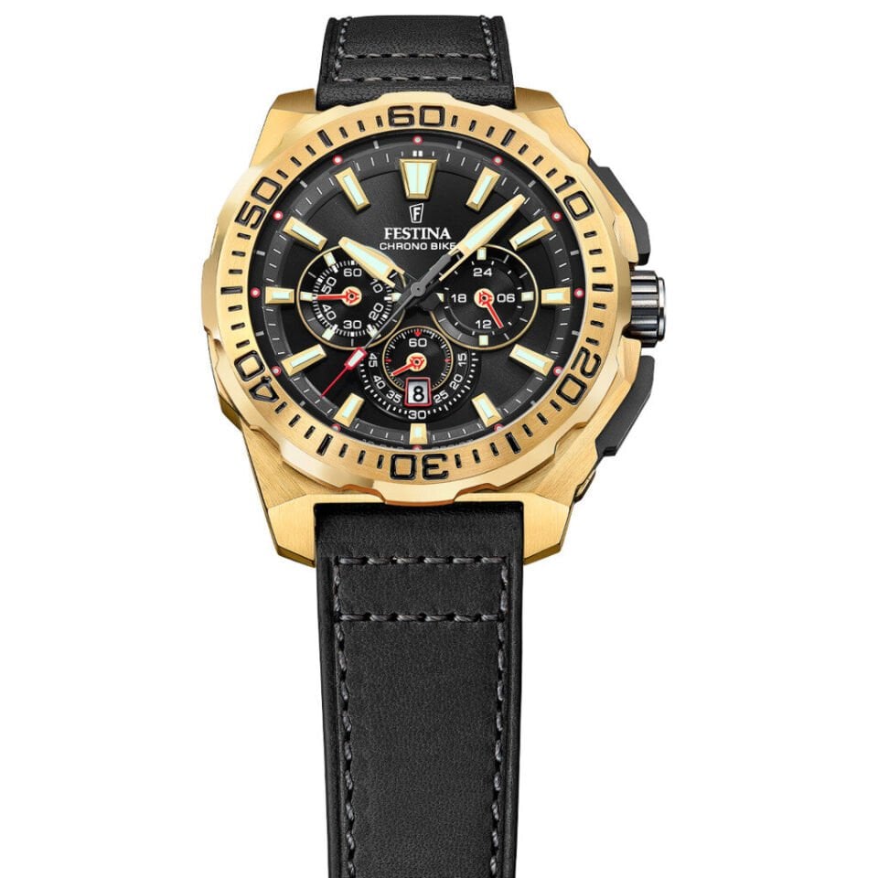 Festina F20728/3 Chrono Bike Quartz Siyah Deri Kordon 20 ATM 45 mm Erkek Kol Saati